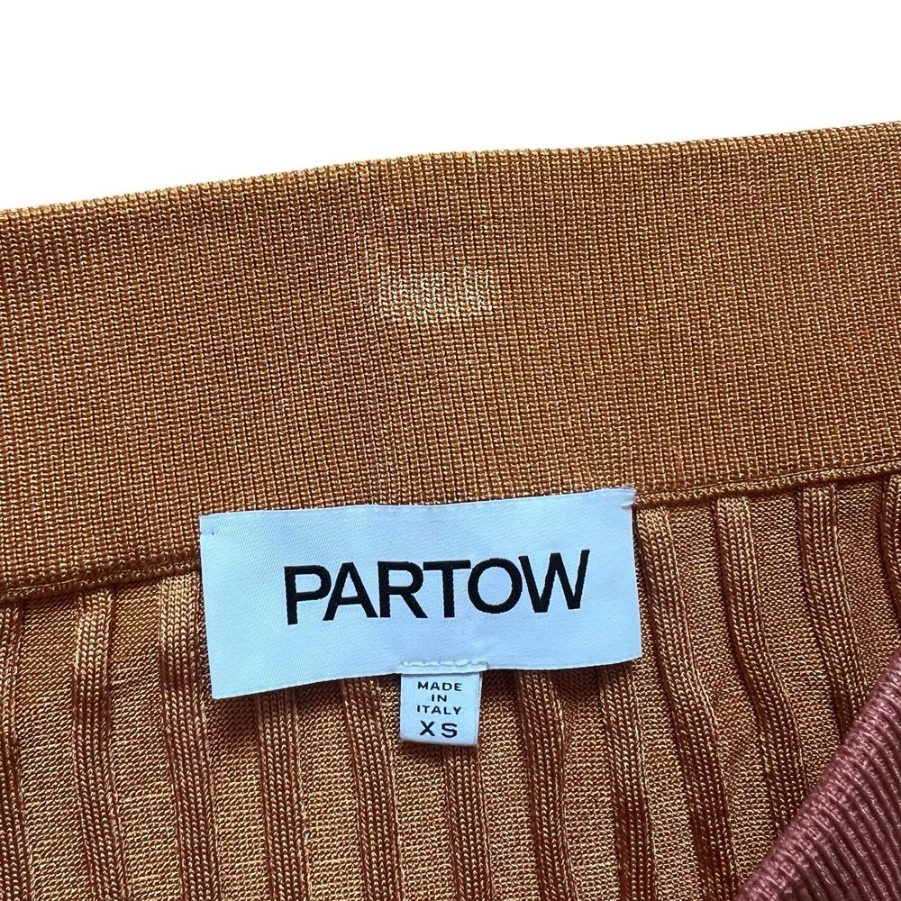 PARTOW Ribbed Knit Polo Shirt Set Brown Pink XS Made in Italy - Picture 7 of 16